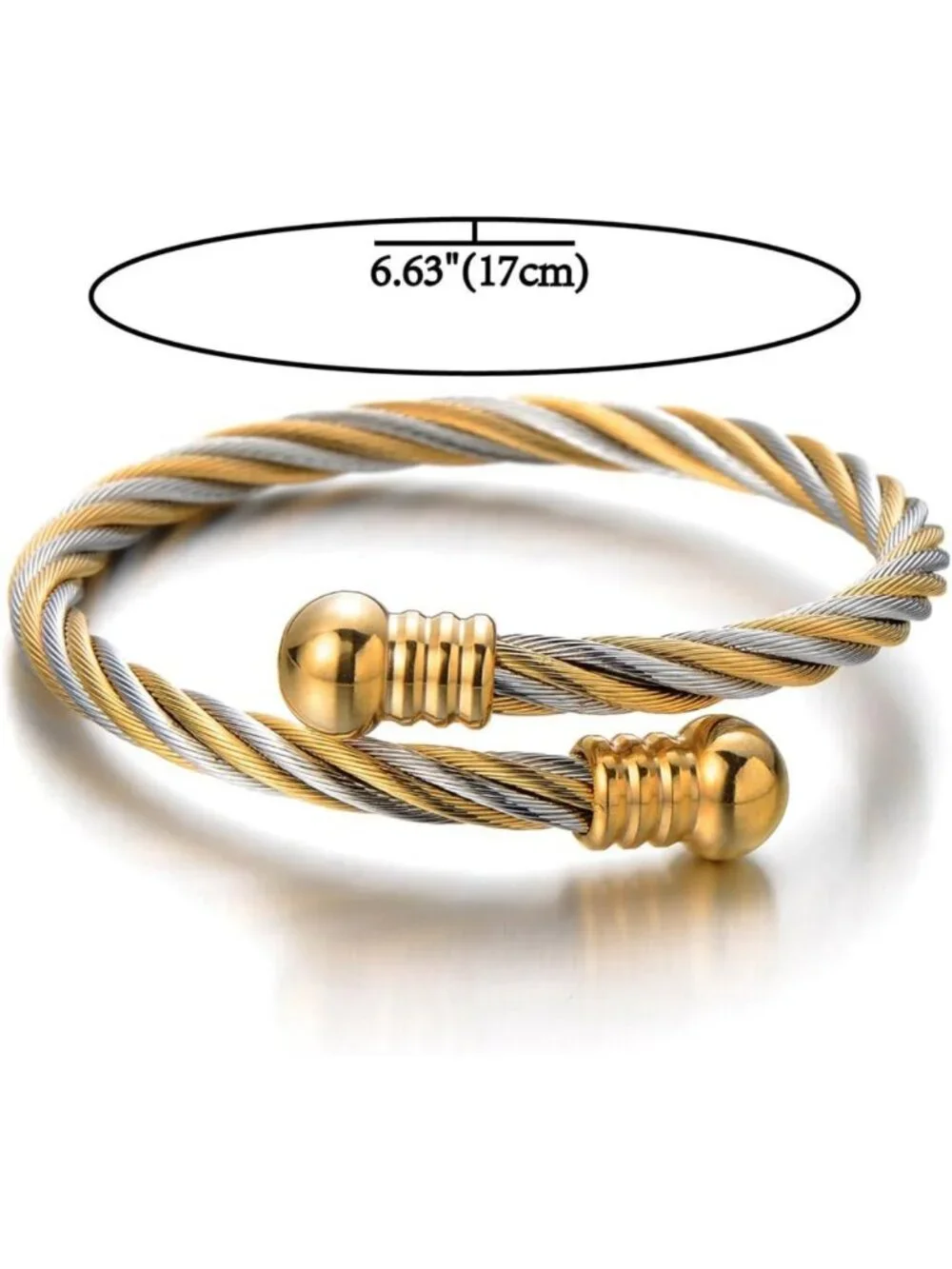 Stylish Elastic Adjustable Twisted Cable Cuff Bangle Bracelet for Men & Women